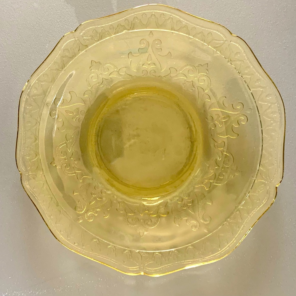 Normandie Amber Federal Glass Saucer